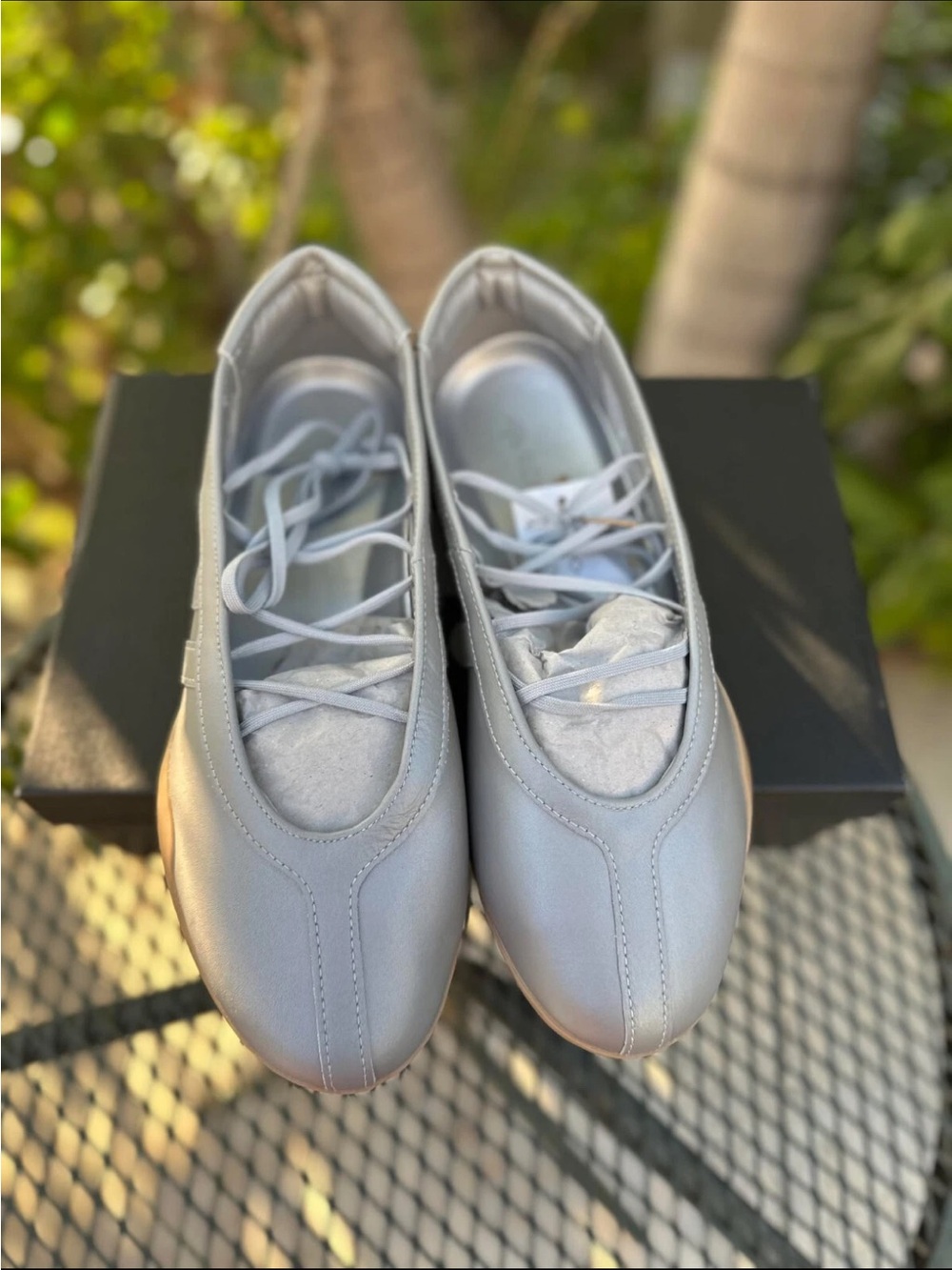 Adidas Tae Kwondo Mei Ballet Silver Metallic Flats with Gum soles- size 91/2 NIB - Picture 2 of 5